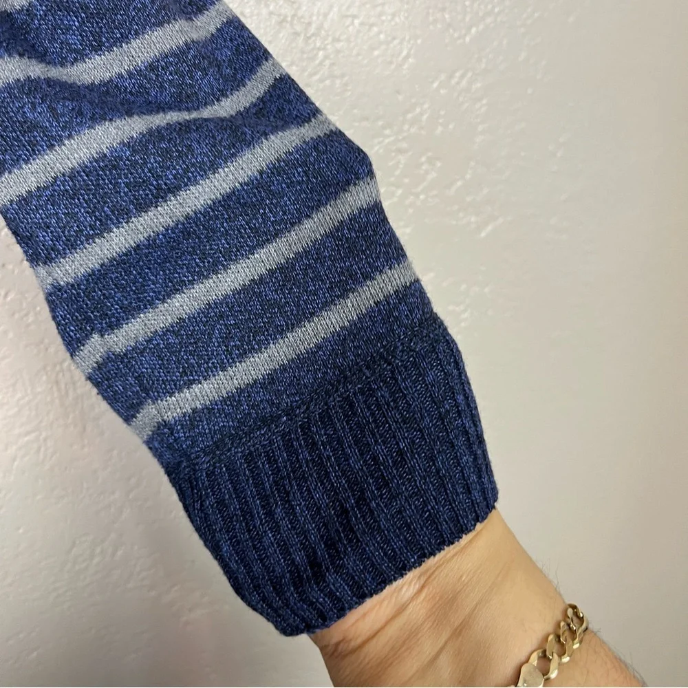5 for $30 Street rules boy long sleeve 3/4 zip super soft navy blue gray striped
